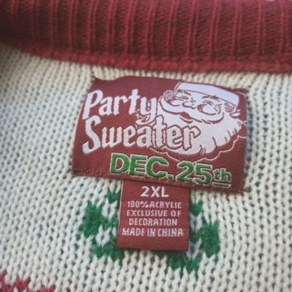 Party Sweater Ugly Christmas Sweater Target Funny long sleeve Mens size 2XL - Picture 2 of 3